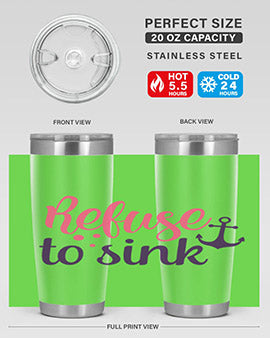 refuse to sink Style 4#- breast cancer- Tumbler