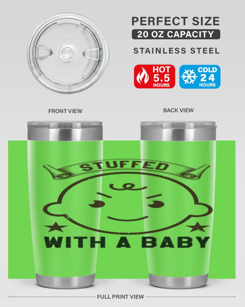 stuffed with a baby Style 14#- baby shower- tumbler
