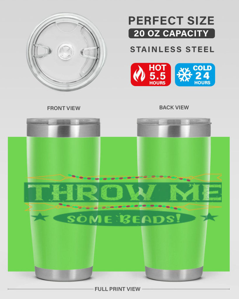 throw me some beads 34#- mardi gras- Tumbler