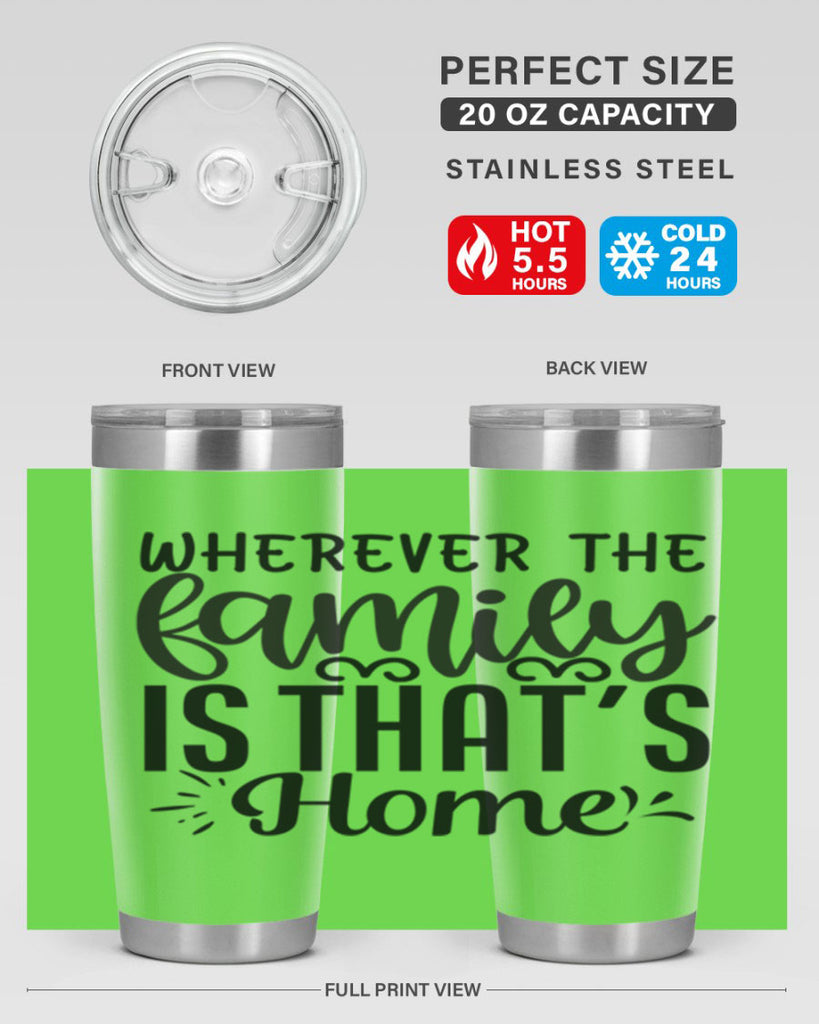 wherever the family is thats home 9#- family- Tumbler