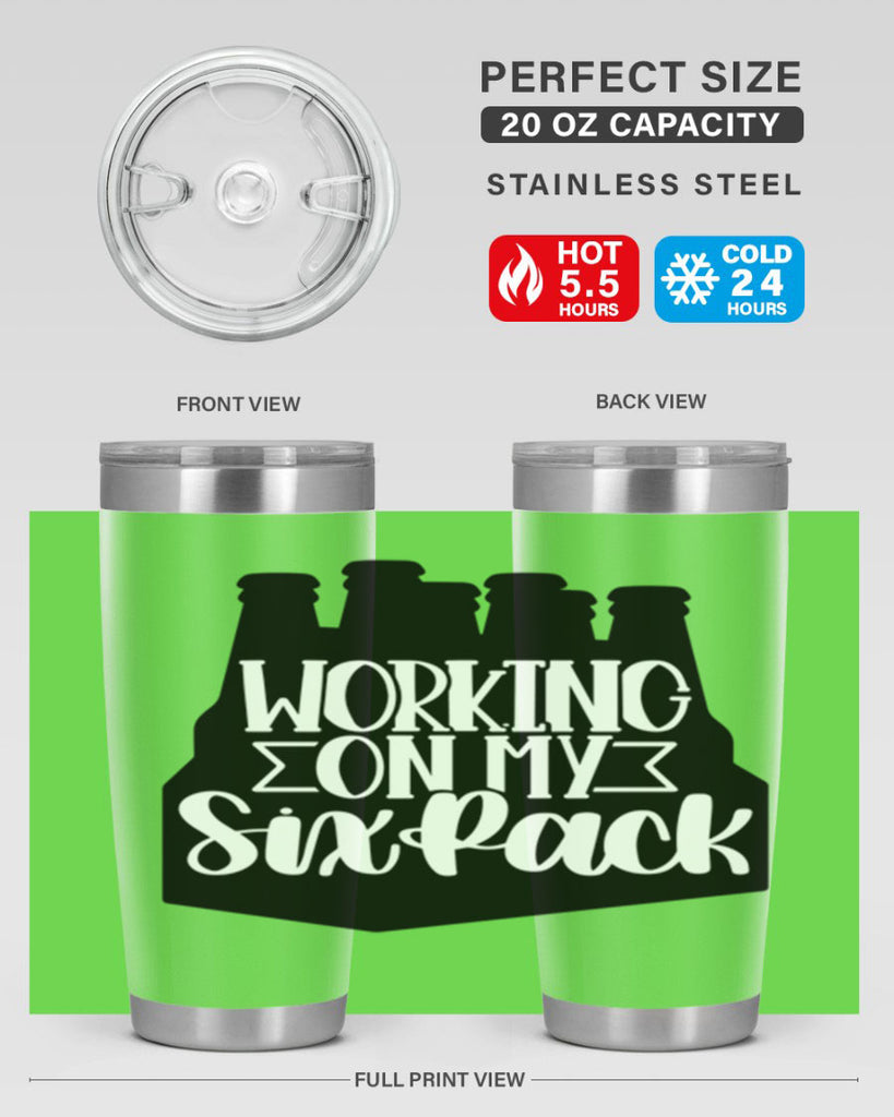 working on my six pack 13#- beer- Tumbler