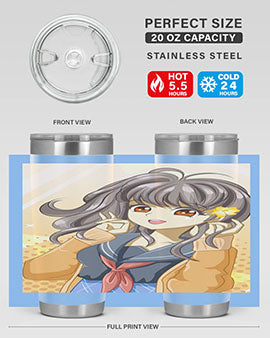 A beautiful and happy girl back to school 90#- anime- Tumbler