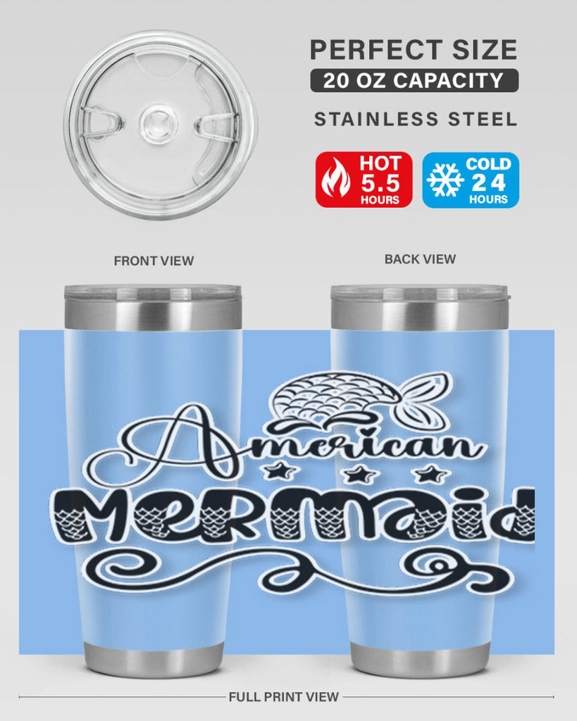American Mermaid 15#- mermaid- Tumbler
