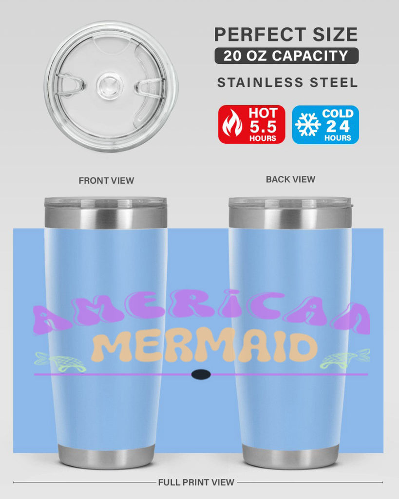 American Mermaid 16#- mermaid- Tumbler