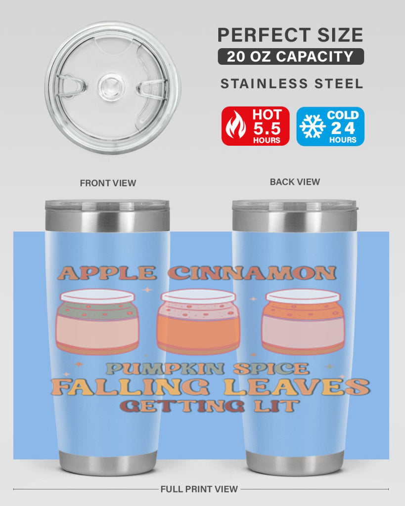 Apple Cinnamon Pumpkin Spice Falling Leaves Getting Lit 12#- fall- Tumbler