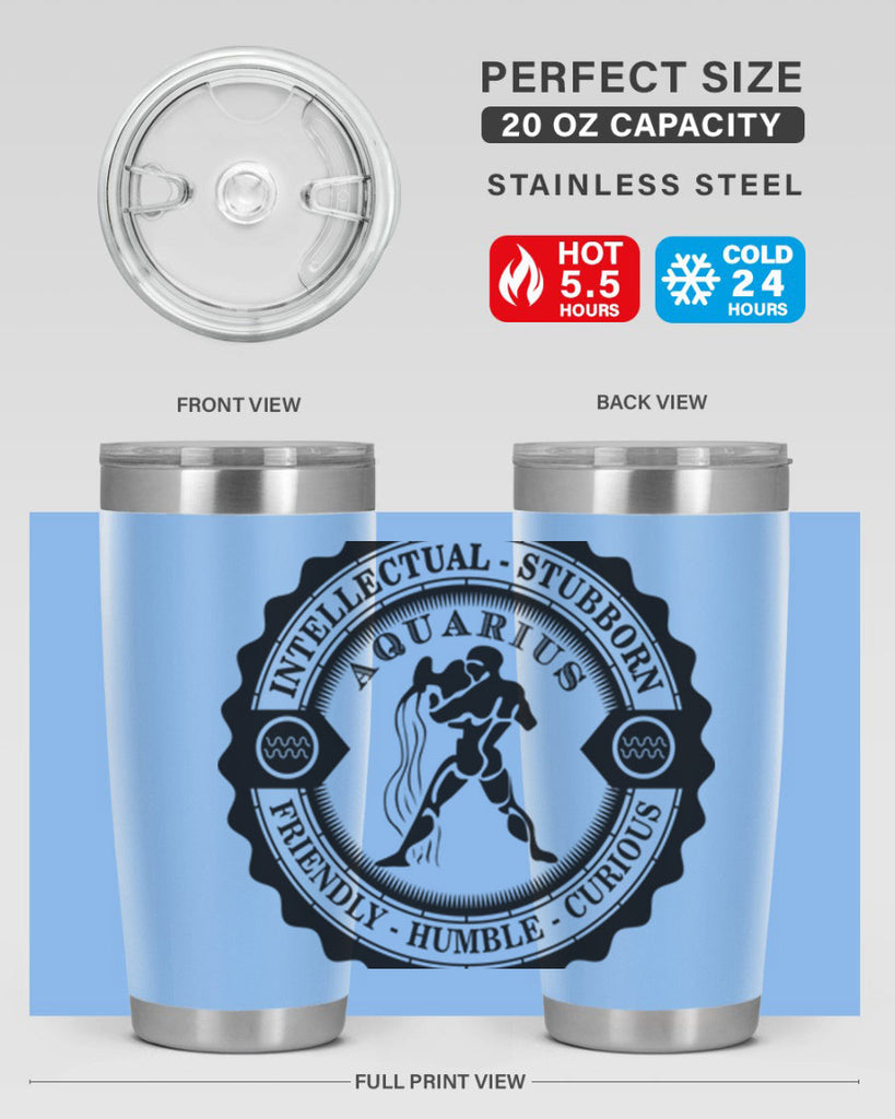 Aquarius balck 44#- zodiac- Tumbler