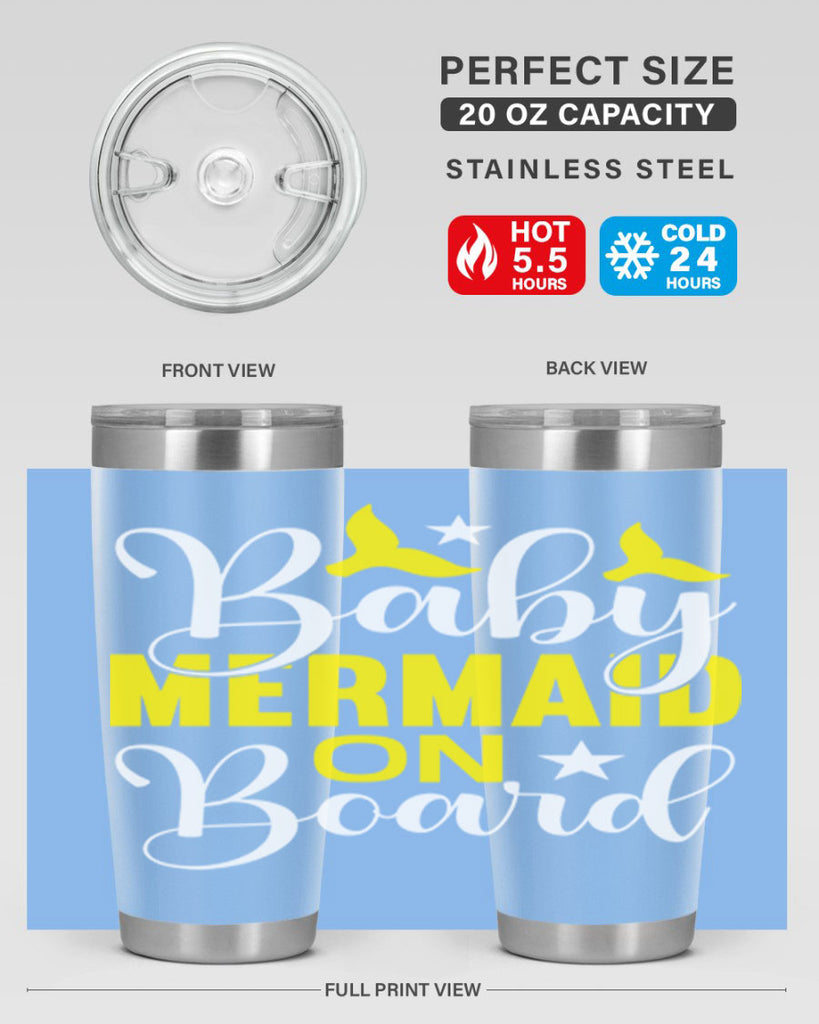 Baby Mermaid on Board 21#- mermaid- Tumbler
