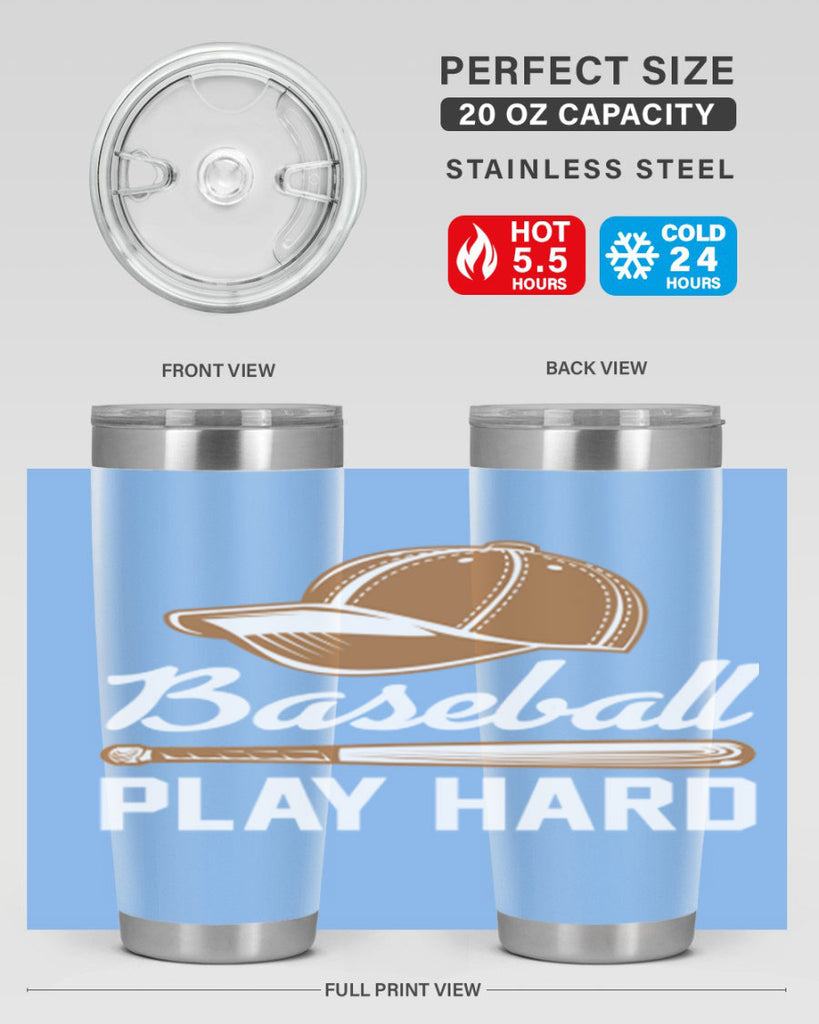 Baseball play 1444#- baseball- Tumbler