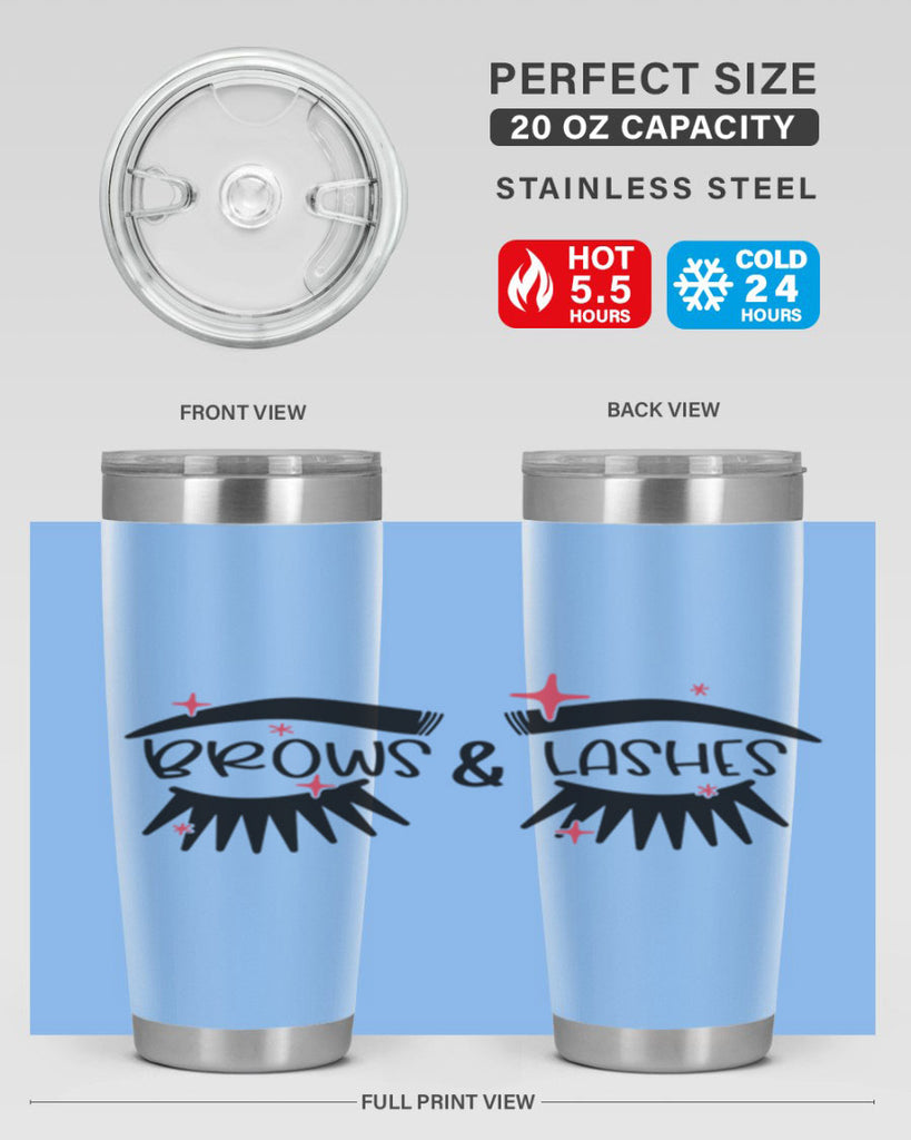 Brows Lashes Style 123#- make up- Tumbler