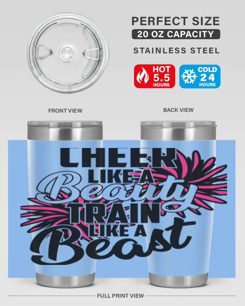 Cheer like a Beauty Train like a Beast 1388#- cheer- Tumbler