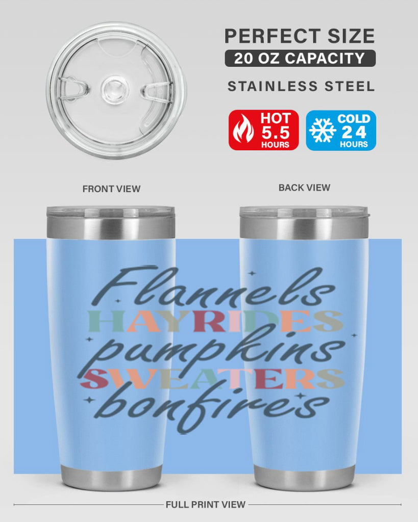 Flannels Hayrides Pumpkins Sweaters Bonfires 184#- fall- Tumbler