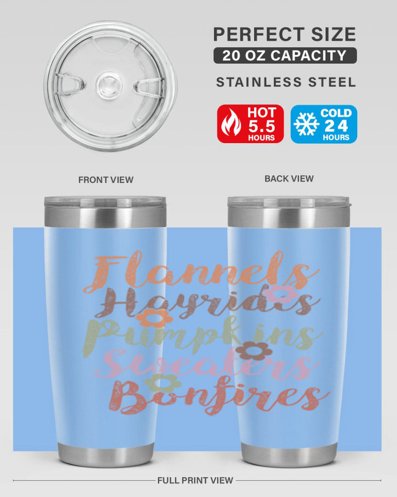 Flannels Hayrides Pumpkins Sweaters Bonfires 185#- fall- Tumbler
