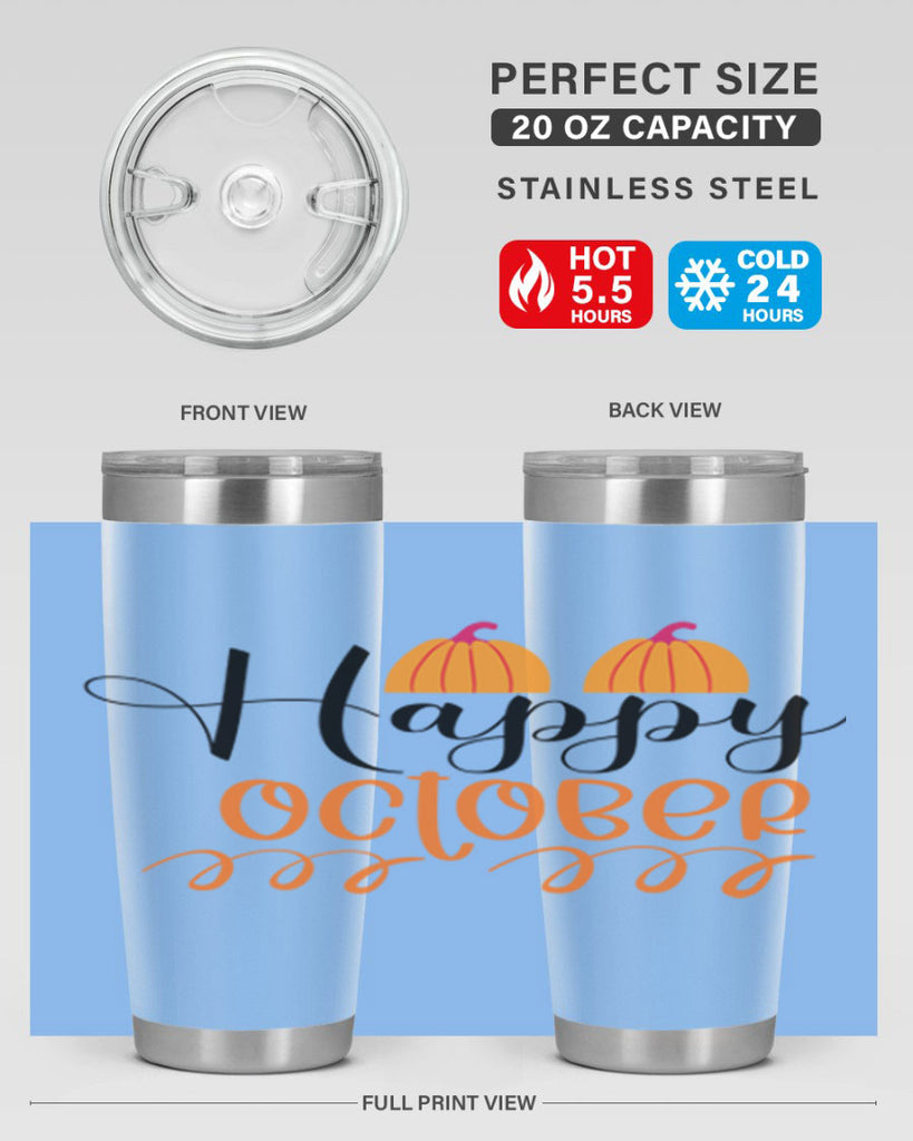 Happy October 238#- fall- Tumbler