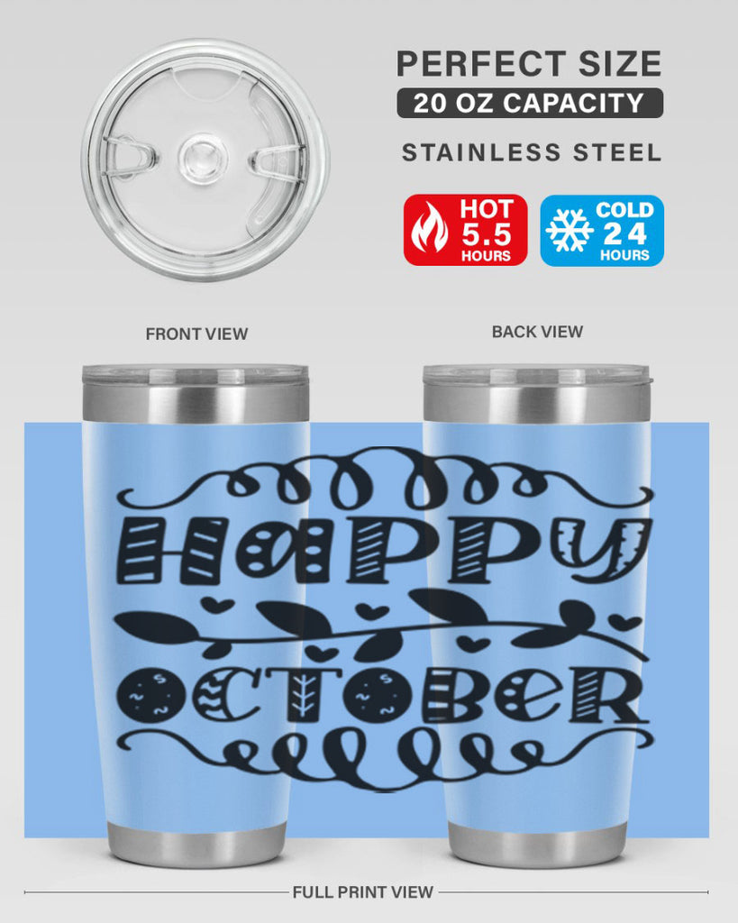 Happy October 239#- fall- Tumbler