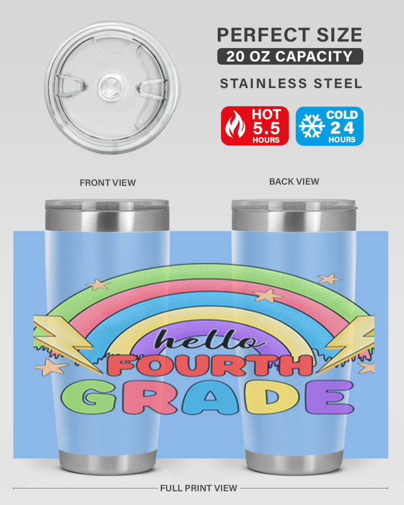 Hello 4th Grade Rainbow 13#- 4th  grade- Tumbler