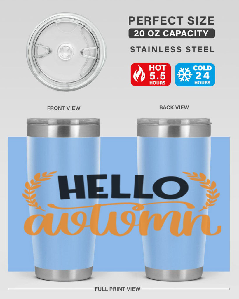 Hello Autumn 493#- fall- Tumbler