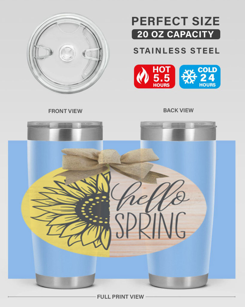 Hello spring half sunflower Mockup198#- spring- Tumbler