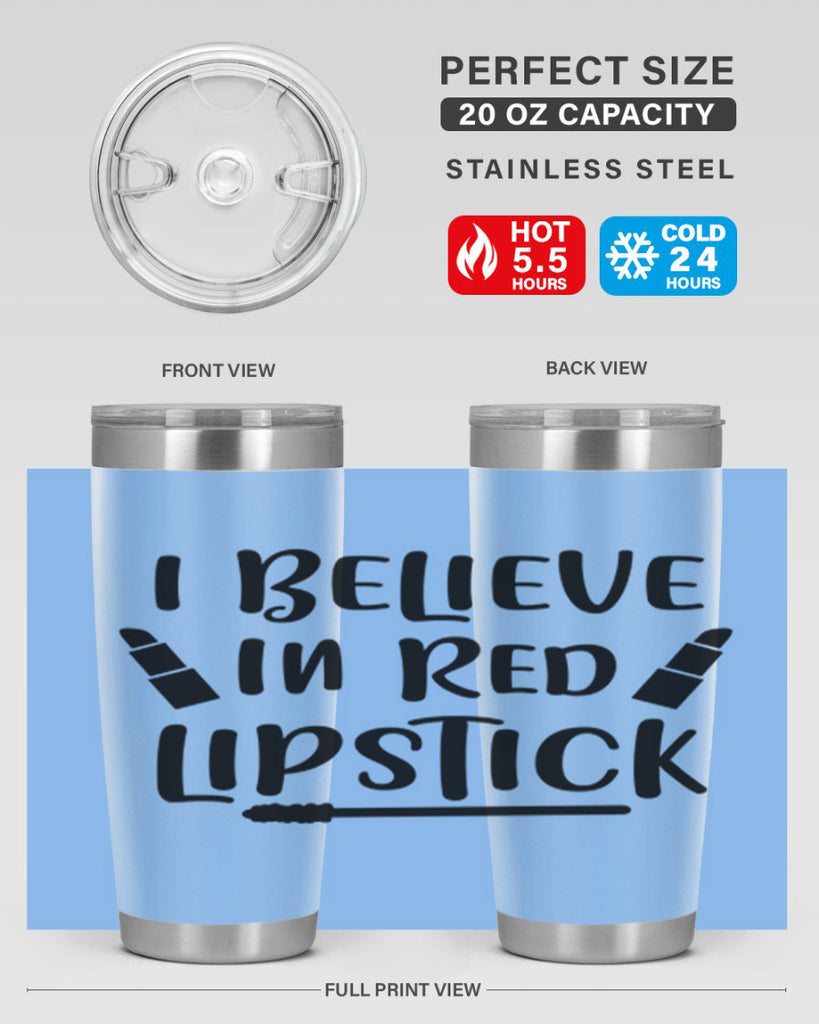 I Believe In Red Lipstick 104#- fashion- Cotton Tank