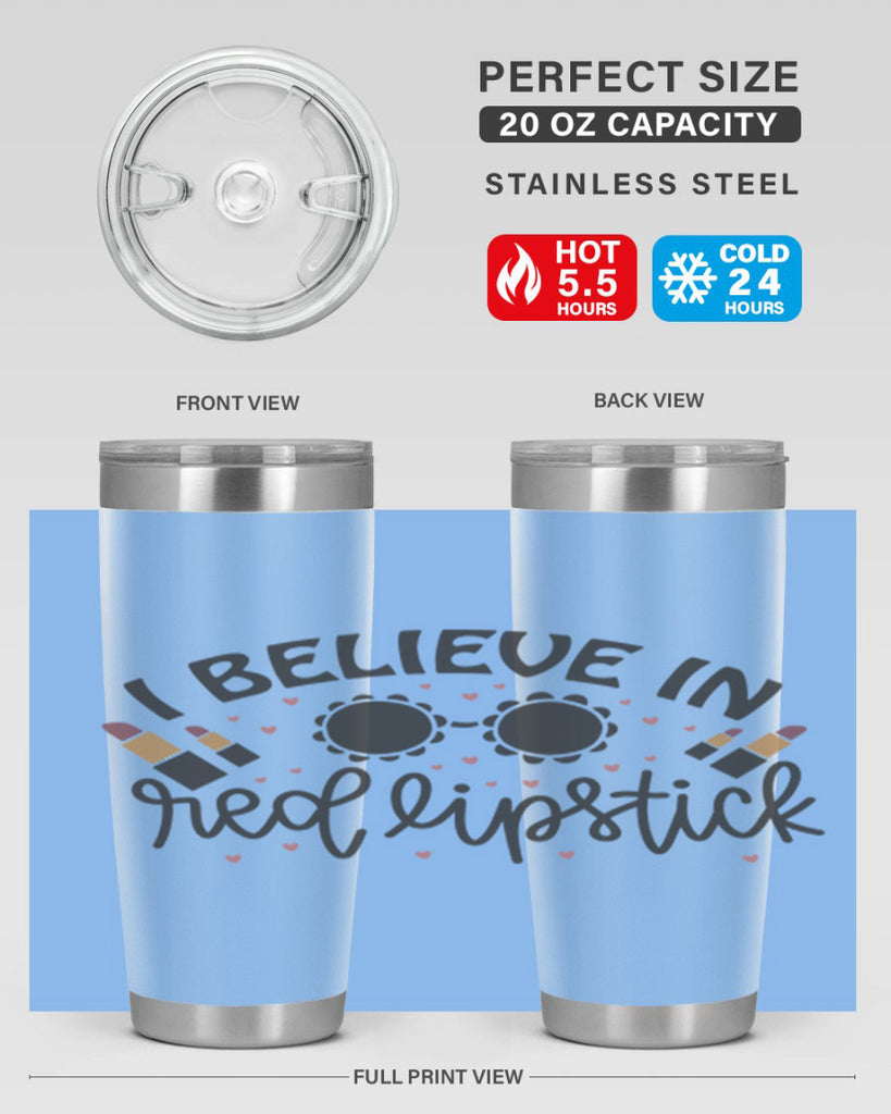 I Believe In Red Lipstick 105#- fashion- Cotton Tank
