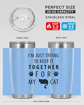 I’m Just Trying Style 61#- cat- Tumbler