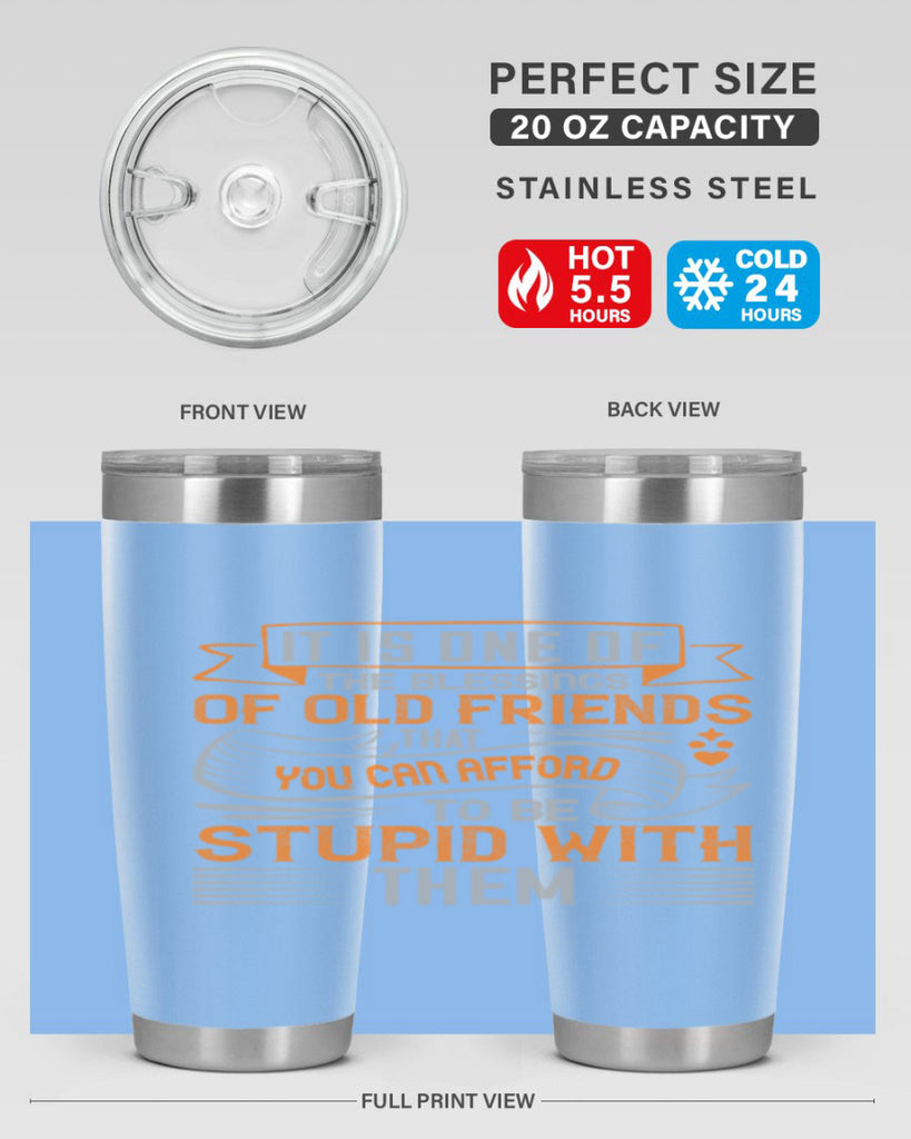 It is one of the blessings of old friends that you can afford to be stupid with them Style 77#- Best Friend- Tumbler