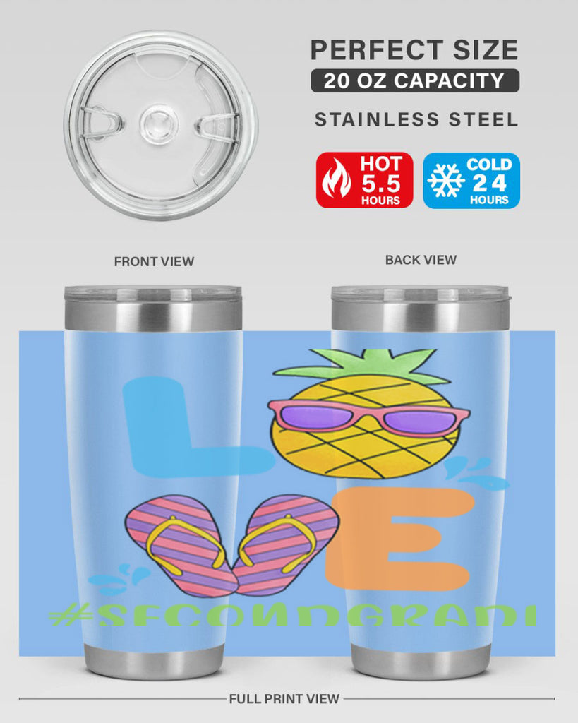 LOVE 2nd Grade Summer Pineapple 17#- second grade- Tumbler