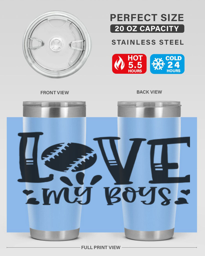 Love My Boys 2053#- baseball- Tumbler