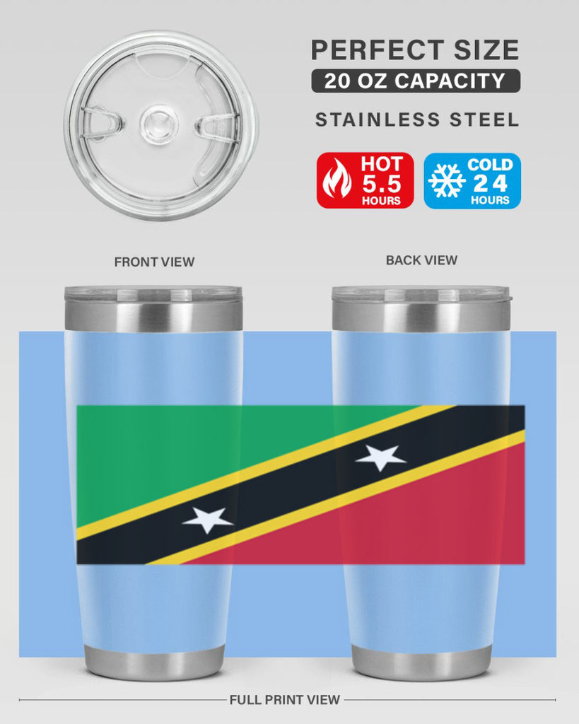 Saint Kitts and Nevis 52#- world flags- Tumbler