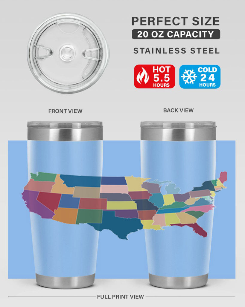 Separate Color Map Style 73#- Fourt Of July- Tumbler