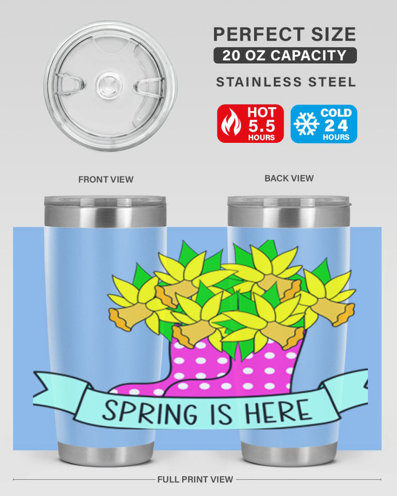Spring is here daffodil rainboots442#- spring- Tumbler