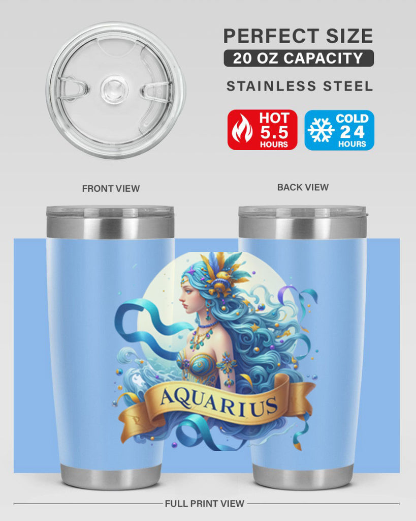 aquarius 84#- zodiac- Tumbler