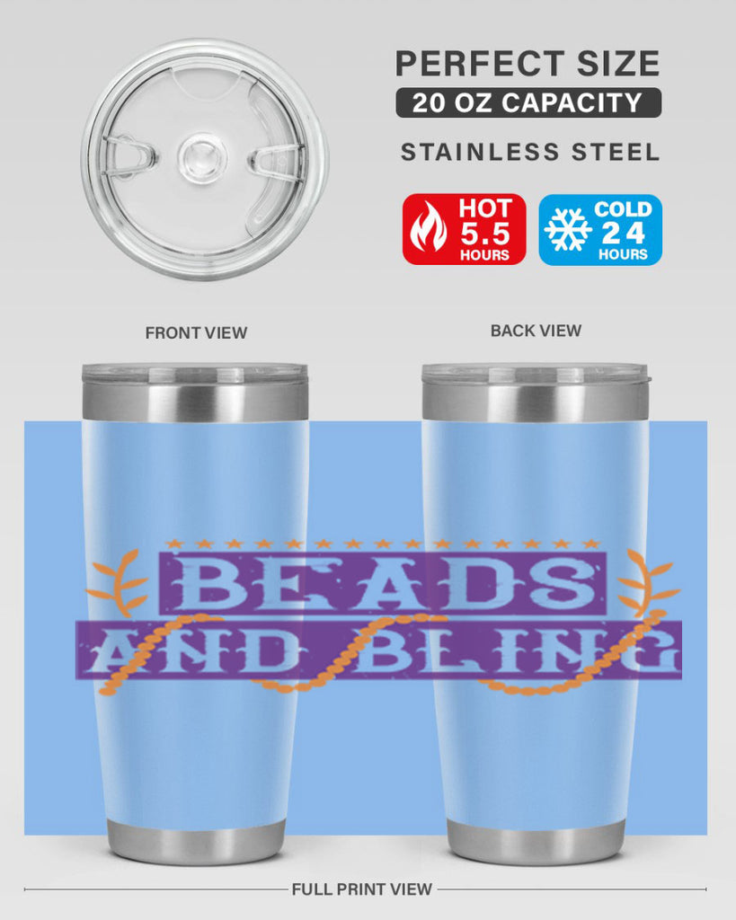 beads and bling 40#- mardi gras- Tumbler