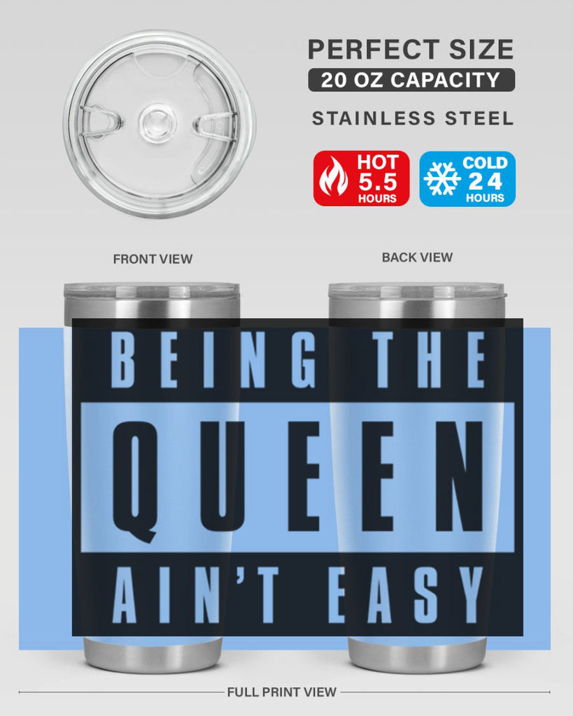 being the queen aint easy 258#- black words phrases- Cotton Tank