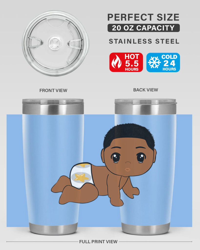 black baby boy 3#- black men - boys- tumbler