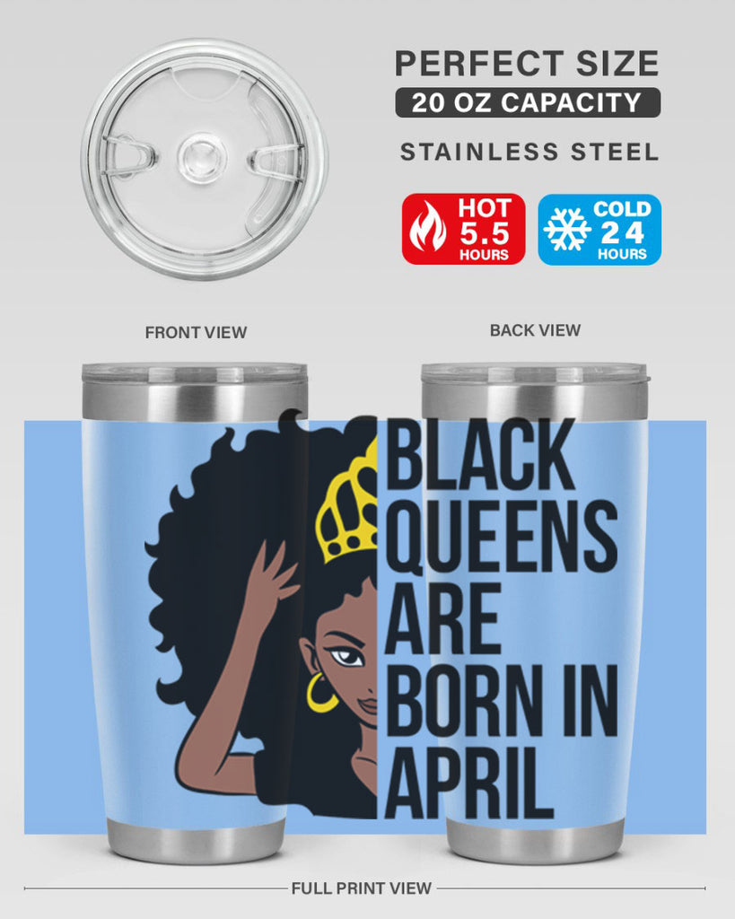 black queens are born in april 218#- black words phrases- Cotton Tank