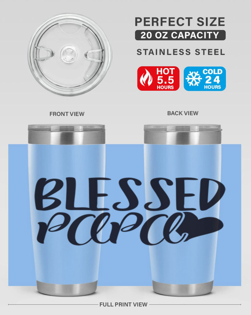 blessed papa 70#- grandpa - papa- Tumbler
