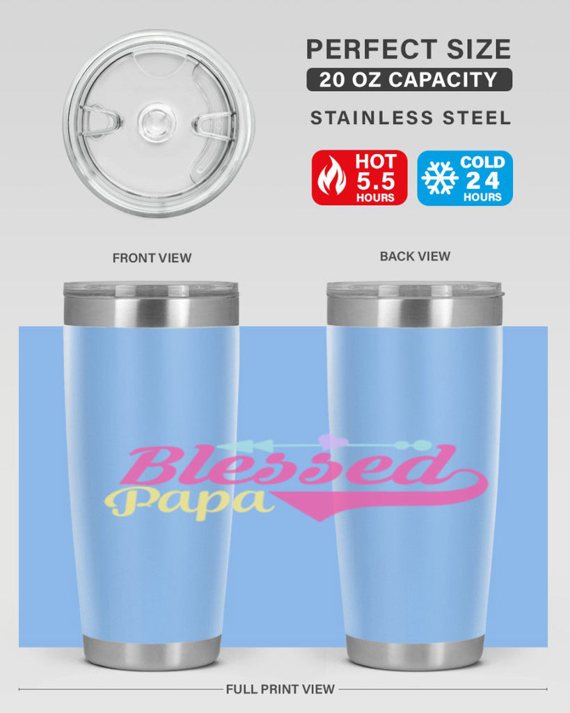 blessed papa 73#- grandpa - papa- Tumbler