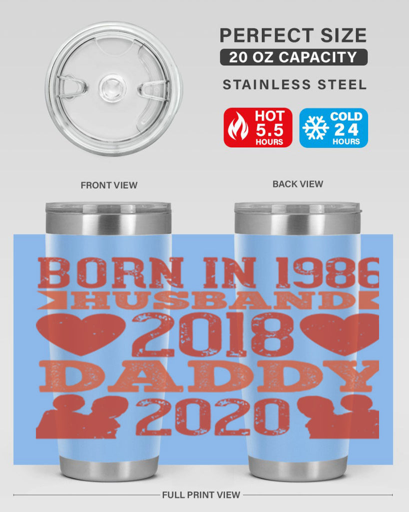 born in husband daddy 123#- fathers day- Tumbler