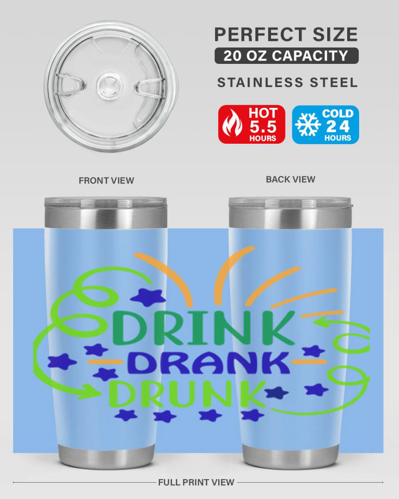 drink drank drunk 23#- mardi gras- Tumbler