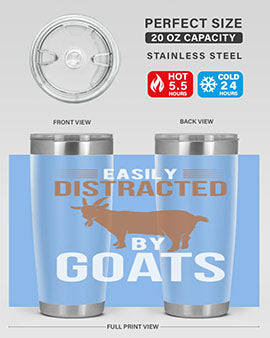 easily distracted by goats Style 5#- goat- Tumbler