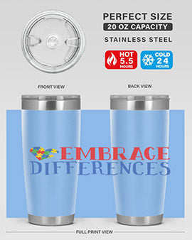 embrace differences Style 13#- autism- Tumbler