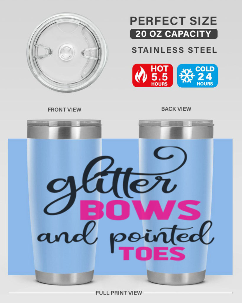 glitter bows and pointed toes 41#- ballet- Tumbler