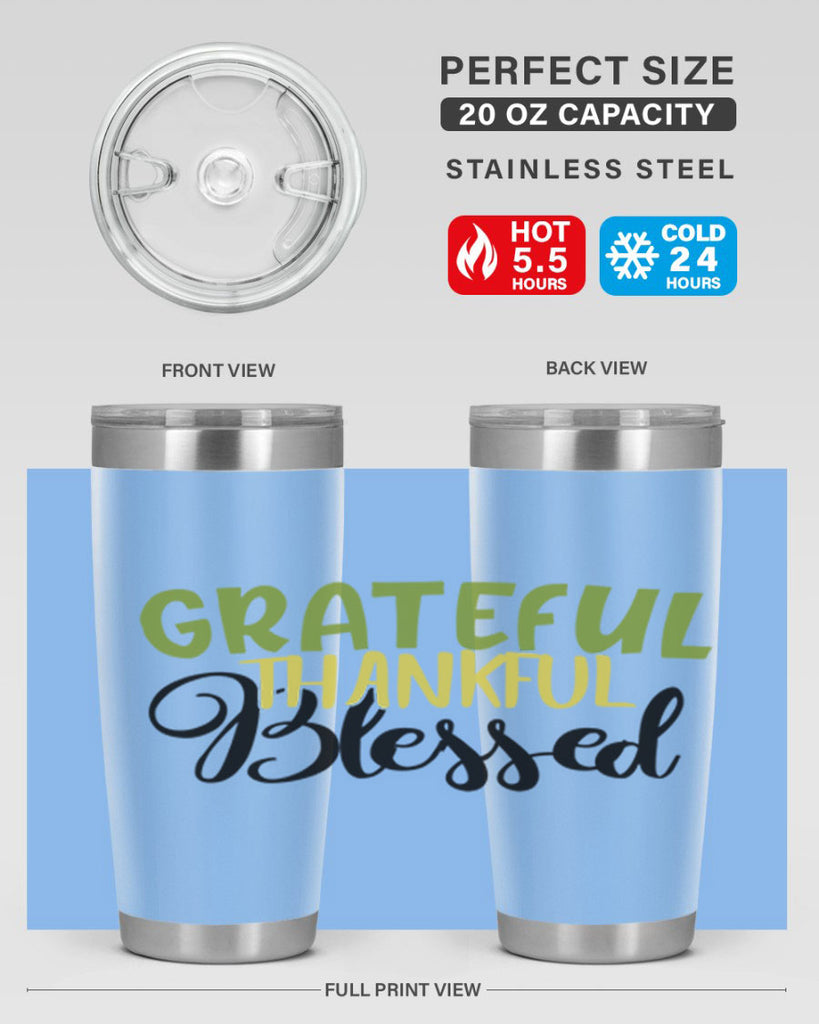 grateful thankful blessed 57#- thanksgiving- Tumbler