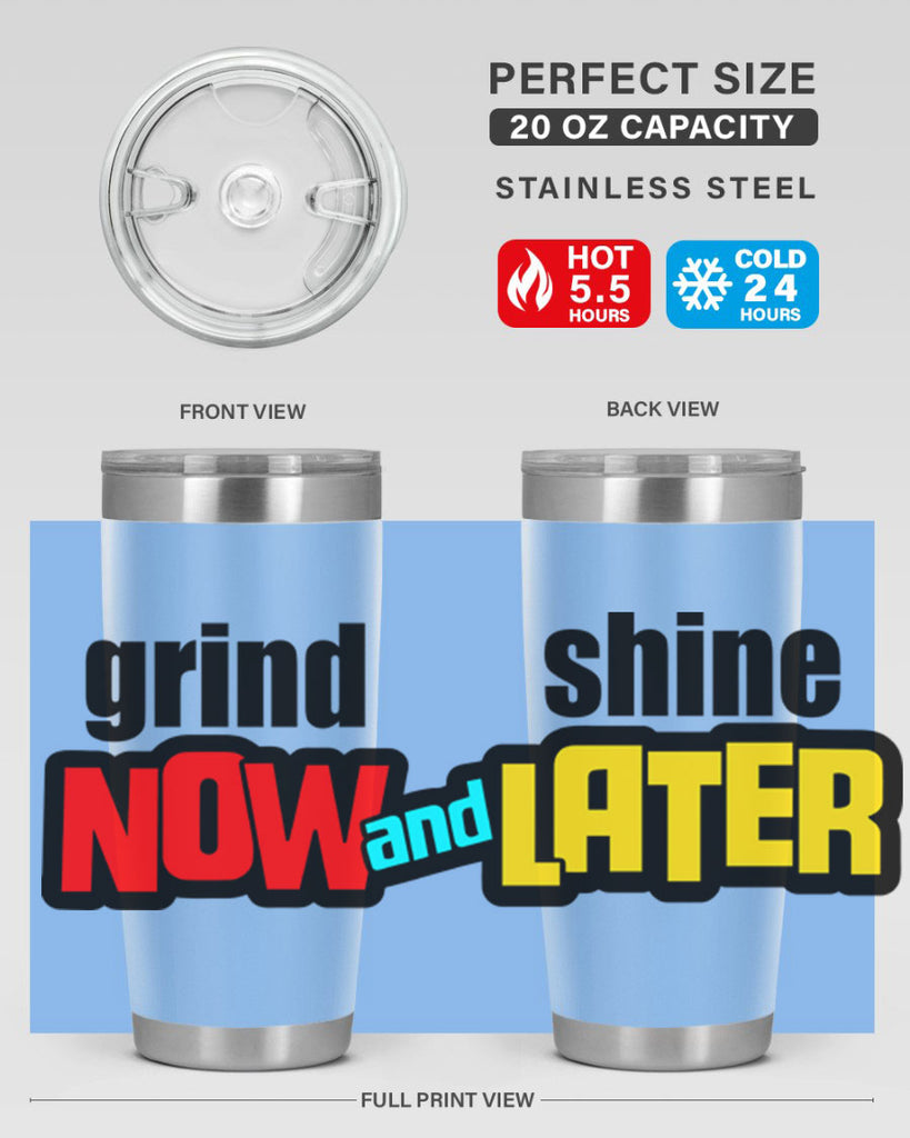 grind now and shine later 142#- black words phrases- Cotton Tank