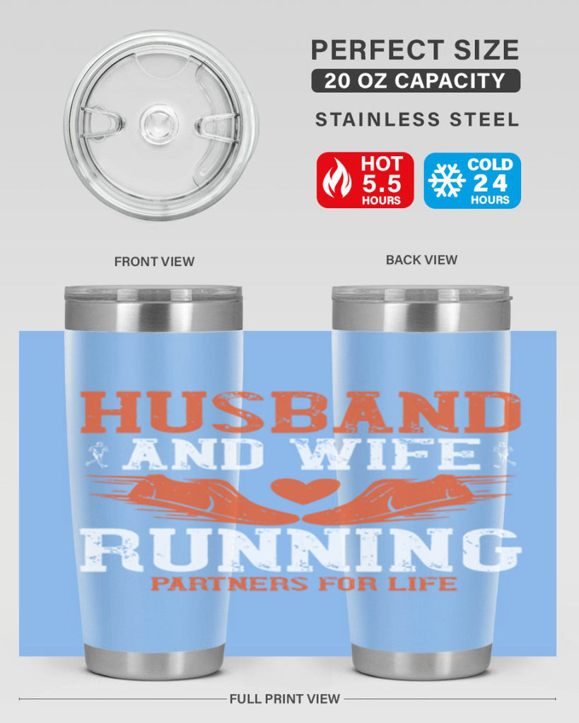 husband and wife running partners for life 41#- running- Tumbler