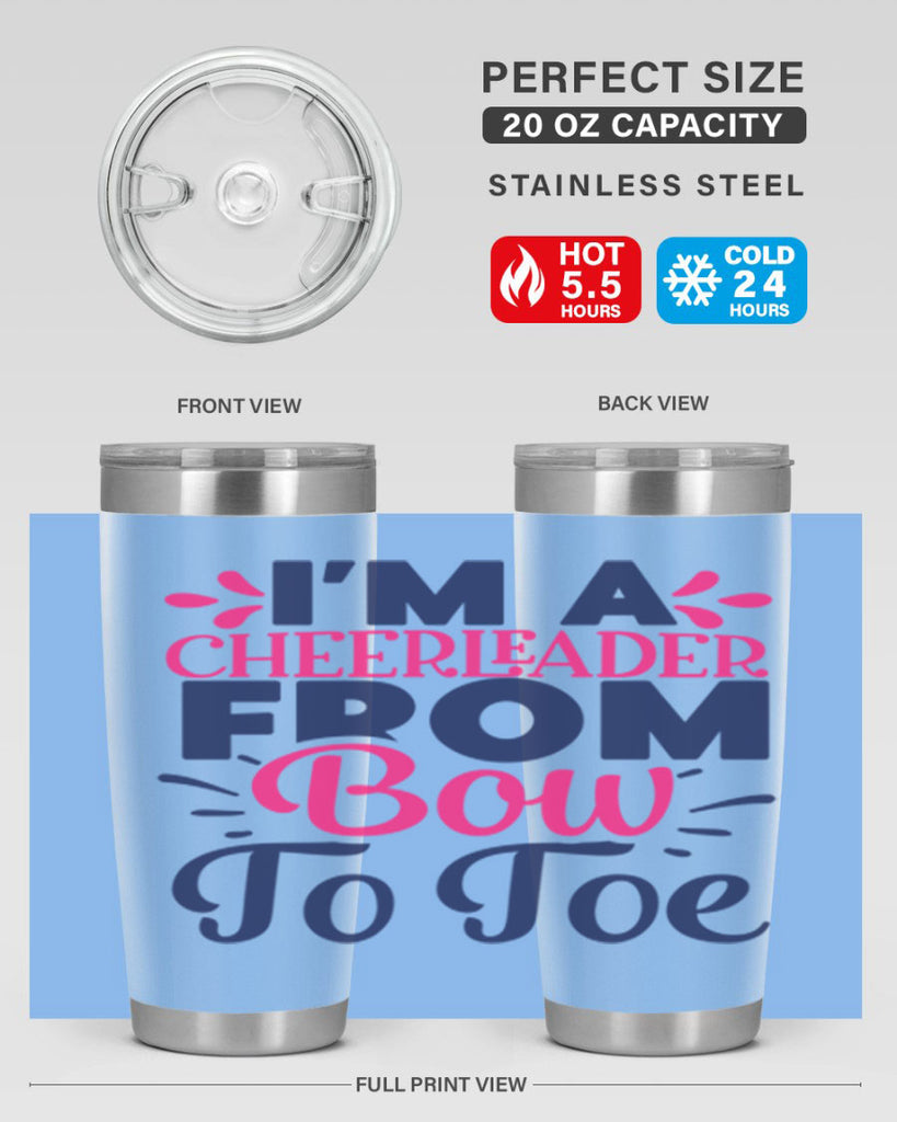 im a cheerleader bow to toe 1743#- cheer- Tumbler