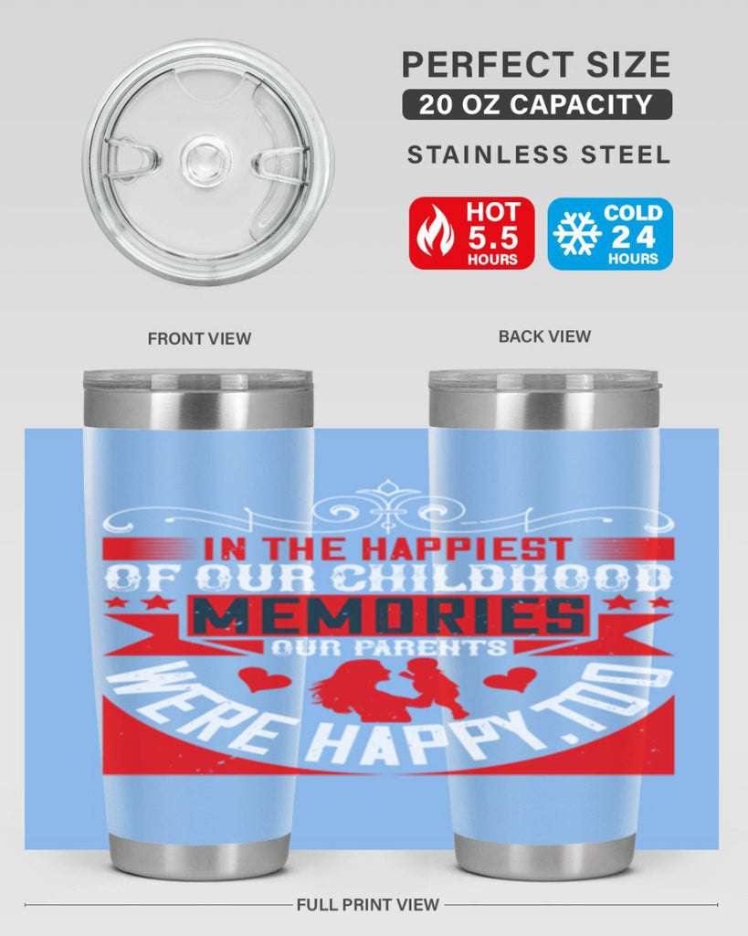 in the happiest of our childhood memories our parents were happy too 45#- Parents Day- Tumbler
