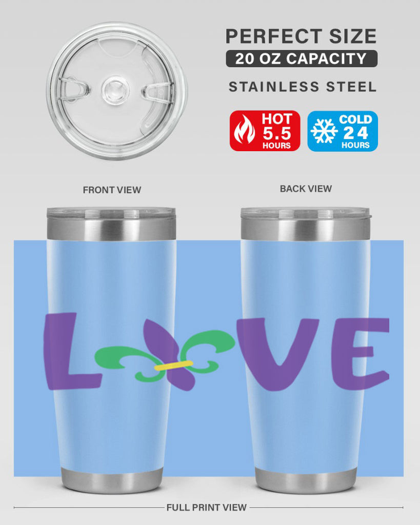 love 80#- mardi gras- Tumbler