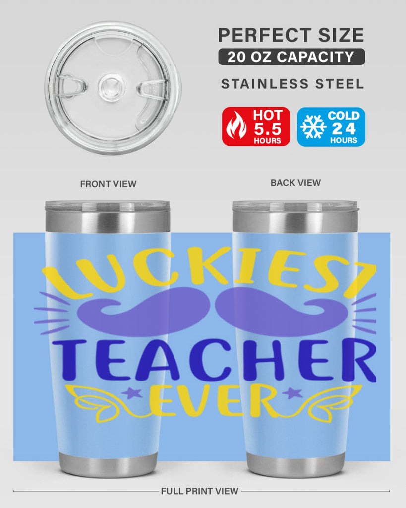 luckiest teacher ever 12#- mardi gras- Tumbler