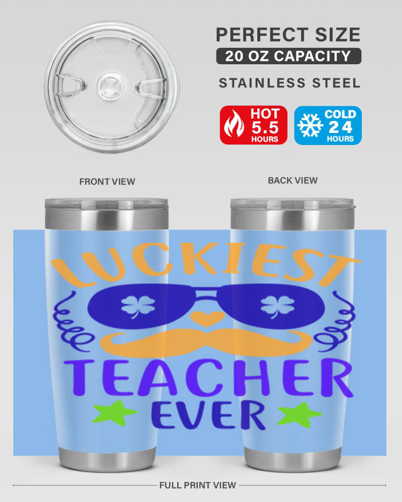 luckiest teacher ever 14#- mardi gras- Tumbler